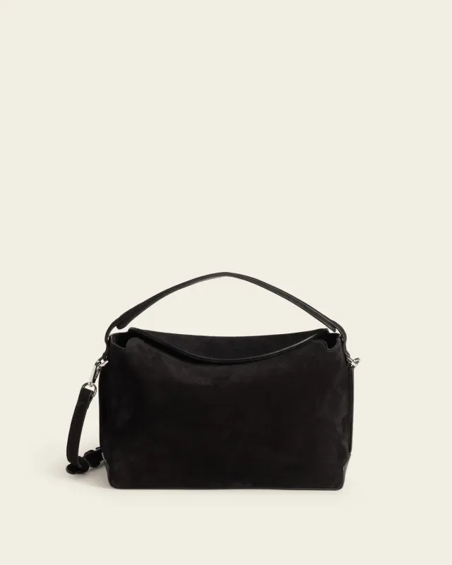 Flattered Helia Handbag Suede Black handtas zwart suede
