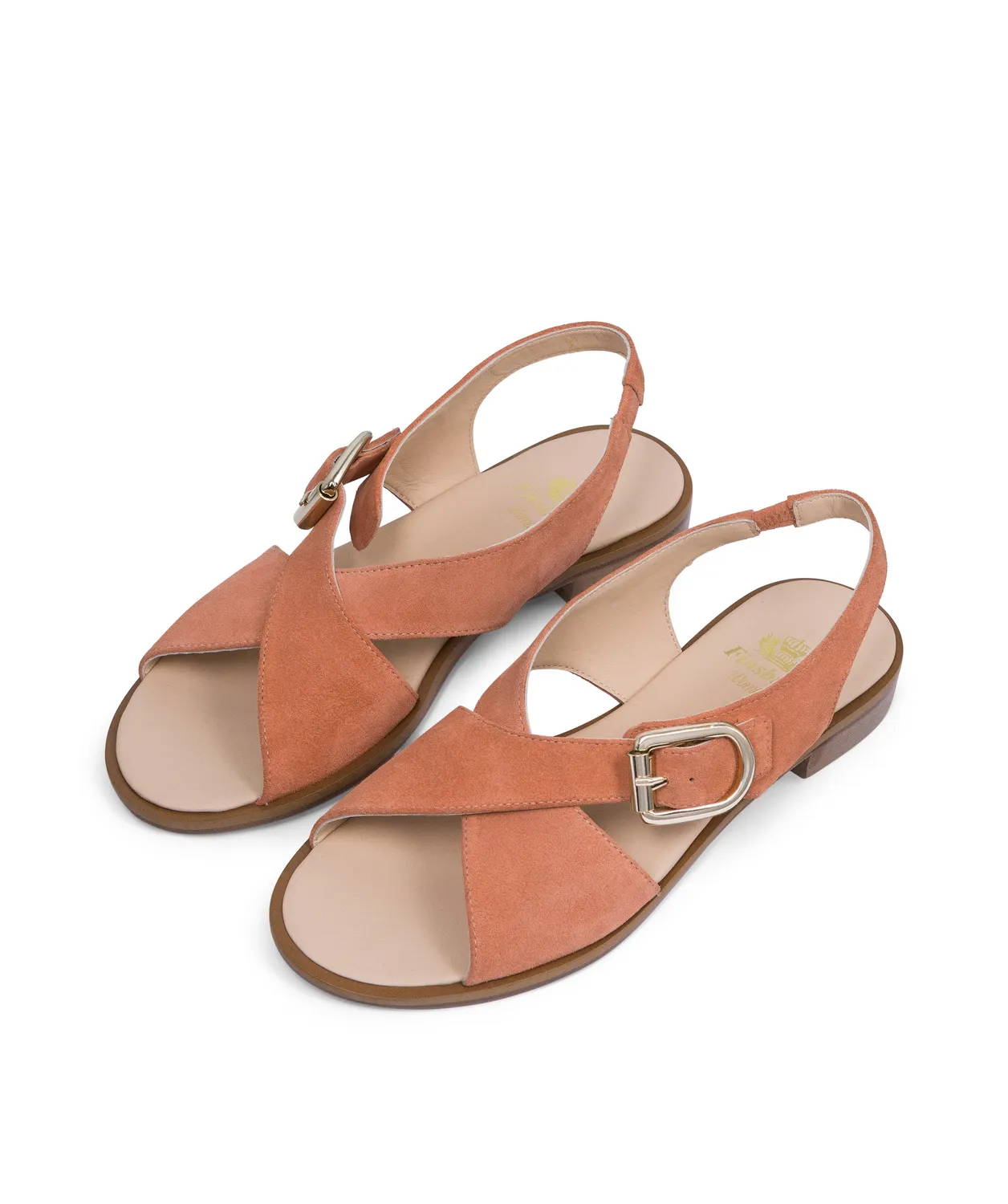Finsbury Colette sandalen beige leer plat