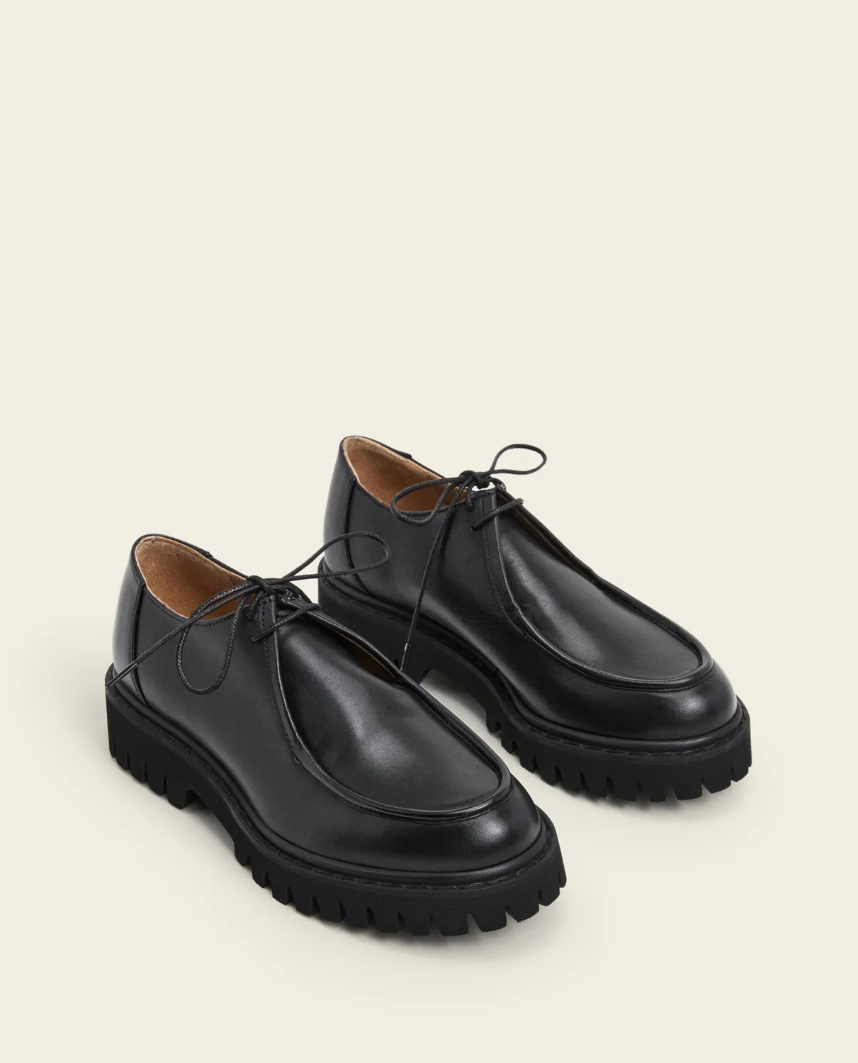 Flattered Marlon loafers zwart leer rubberen zool