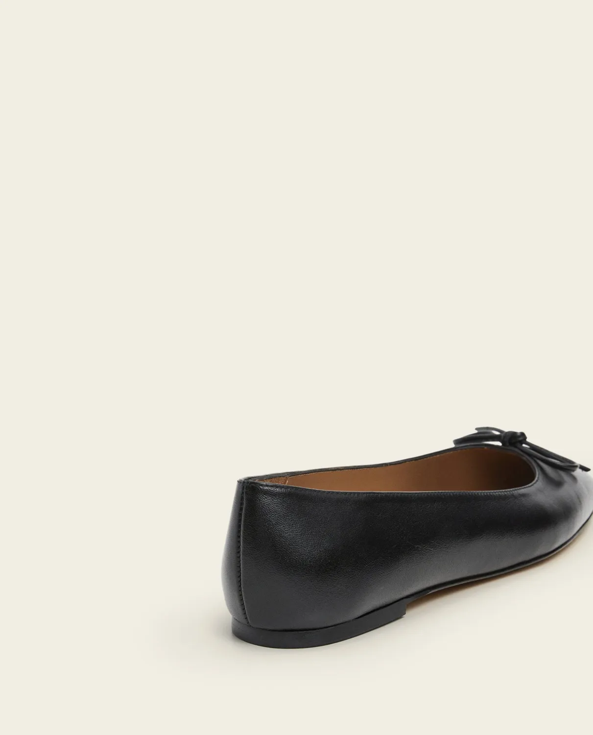 Flattered Bodil leren ballerina zwart met strik