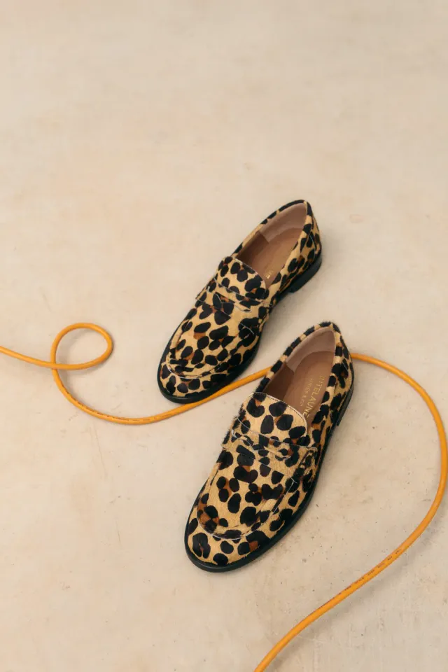 Jutelaune Lea Leopard loafers leer luipaard