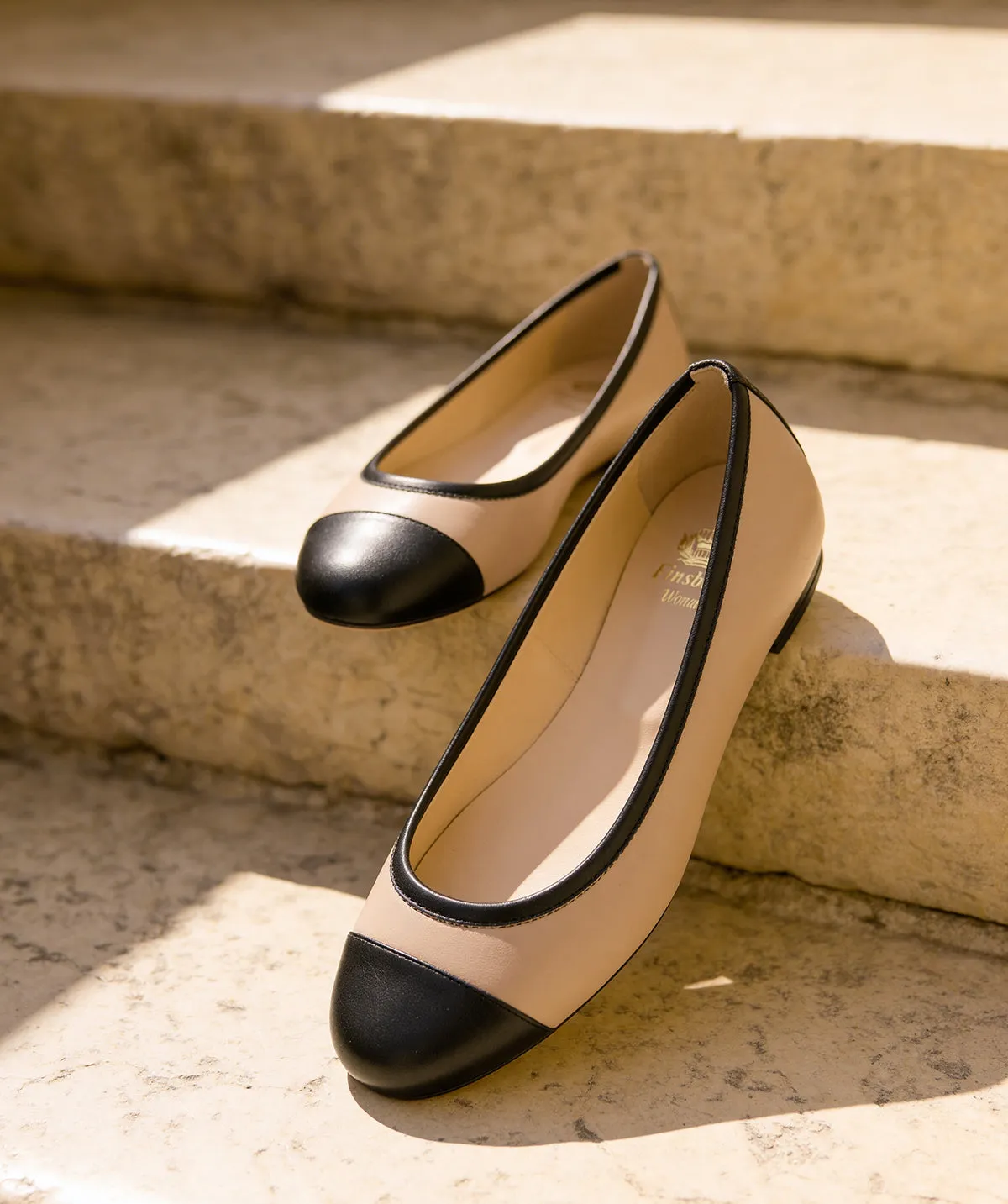 Finsbury Lucie leren ballerina's beige