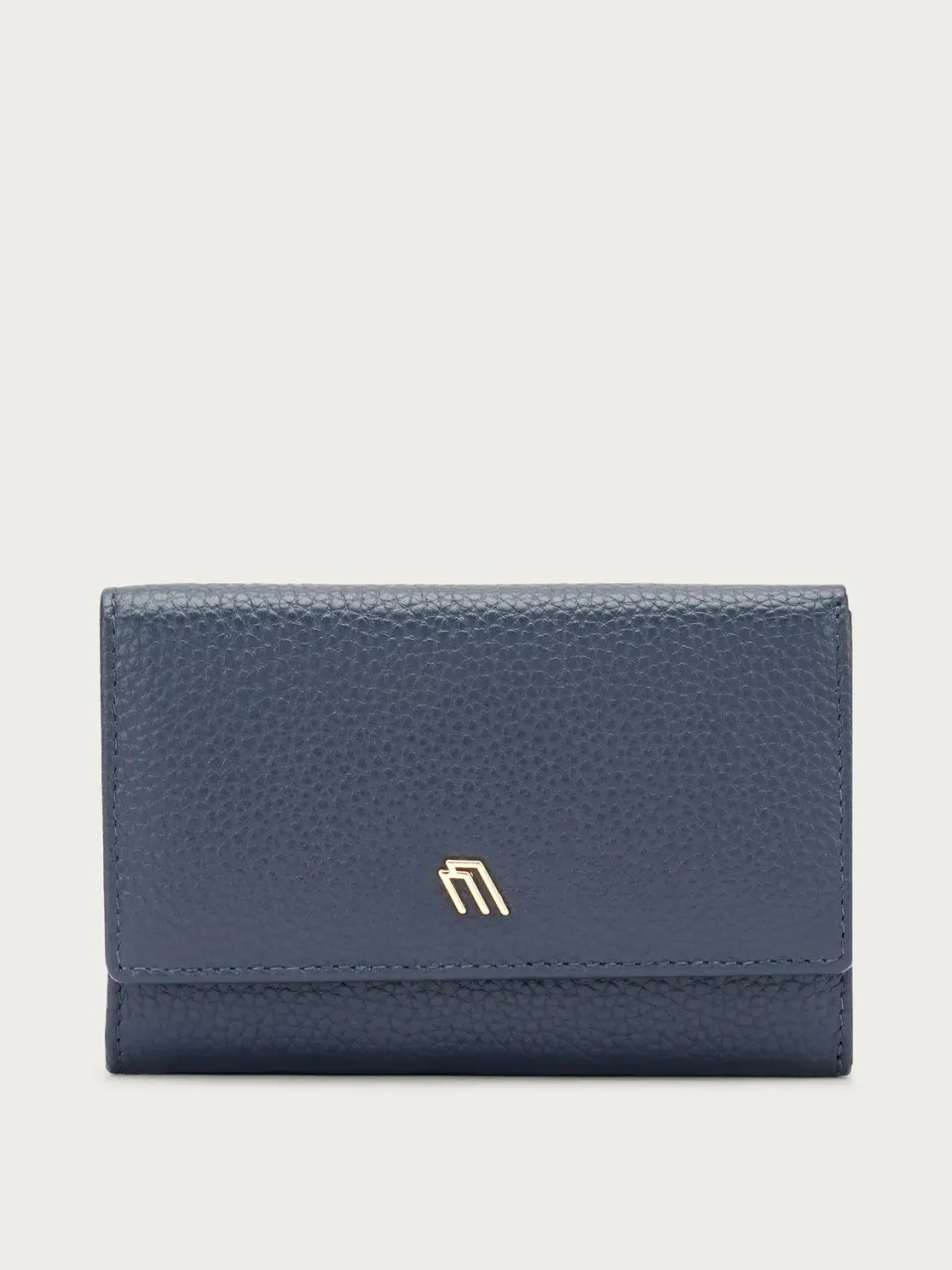 Frau portefeuille blauw leer drievoudig dames