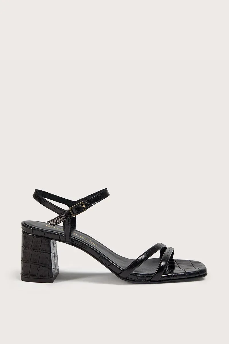 Bryan Stepwise Habana sandalen met hak zwart leer