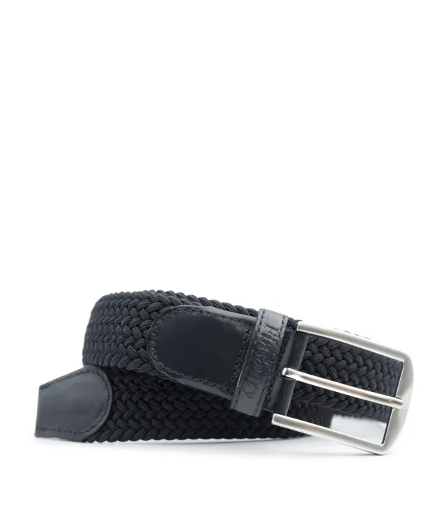 Finsbury riem zwart gevlochten 3,2 cm