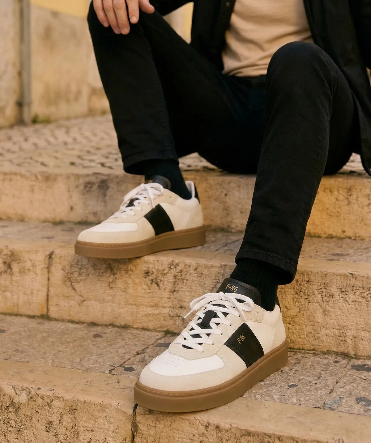 Finsbury Alexis sneakers zwart wit heren