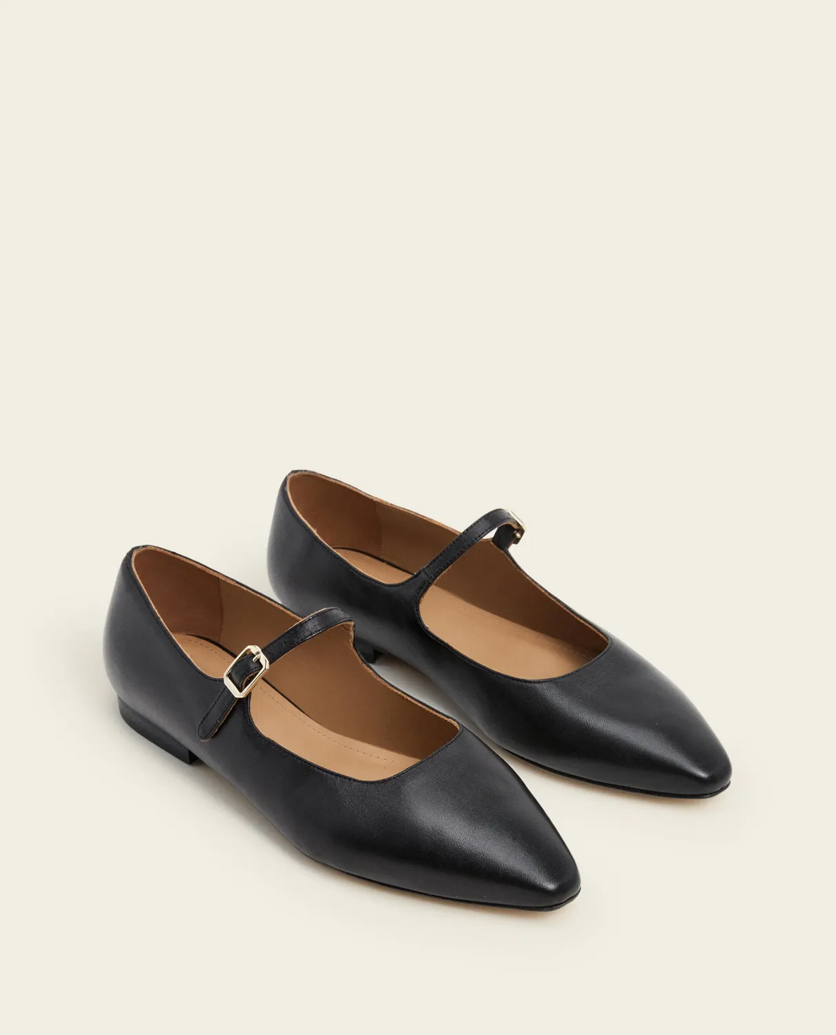 Flattered Camila ballerina's leer zwart mary jane