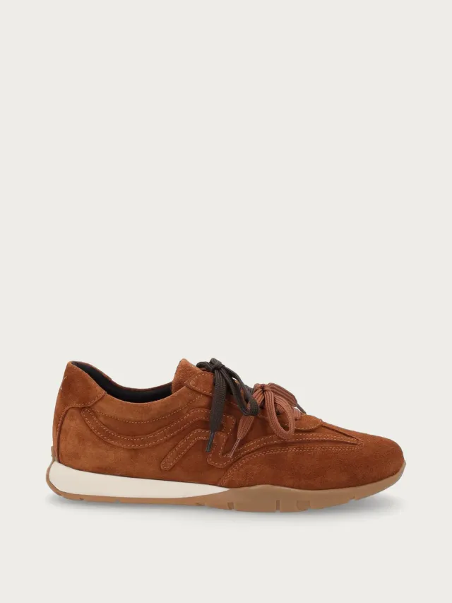 Frau Cross Hybrid sneakers lichtbruin suede dames