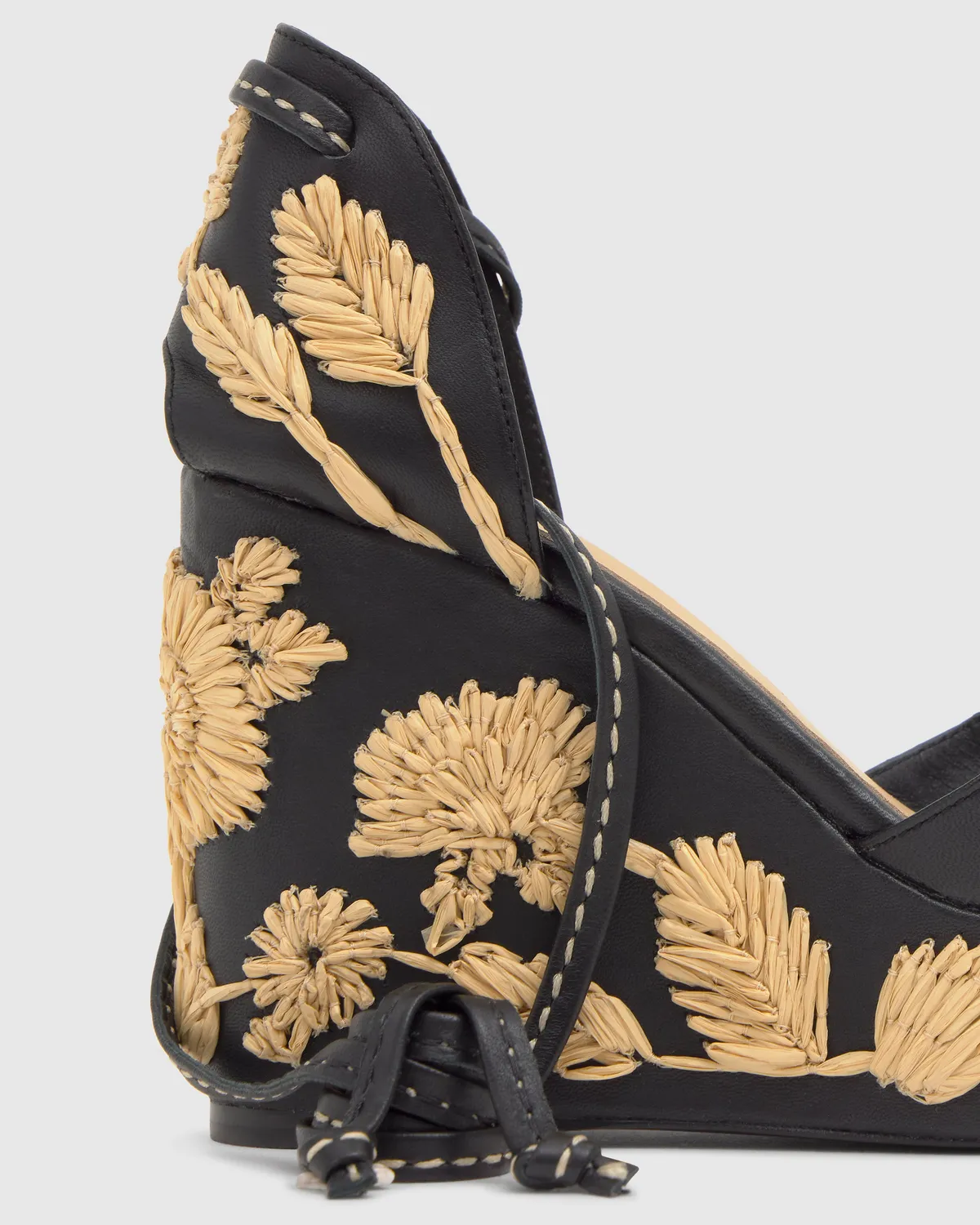 Castaner Carmela 280 espadrilles zwart leer 11 cm