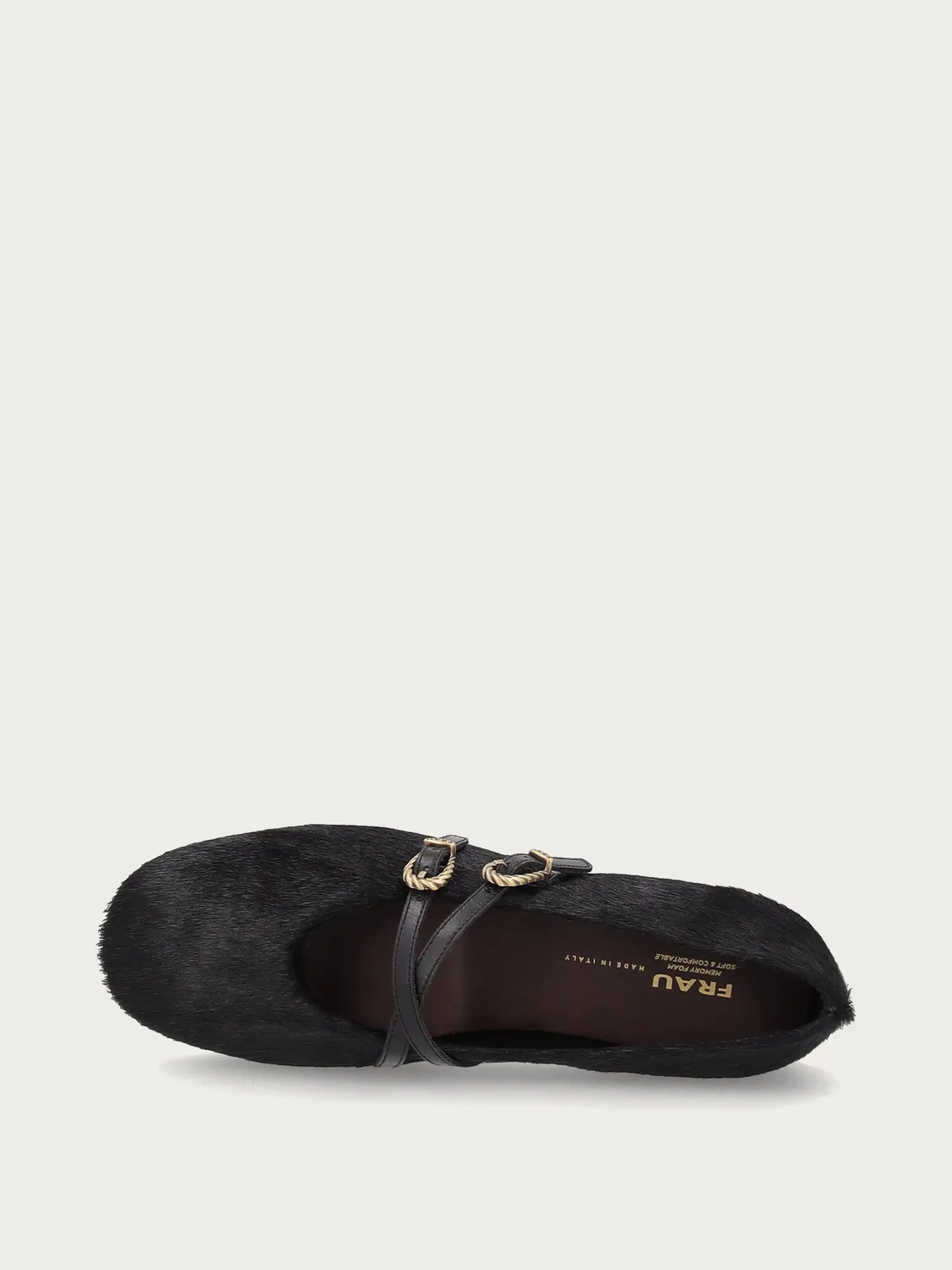 Frau Verona ballerina's zwart ponyhaar bandjes