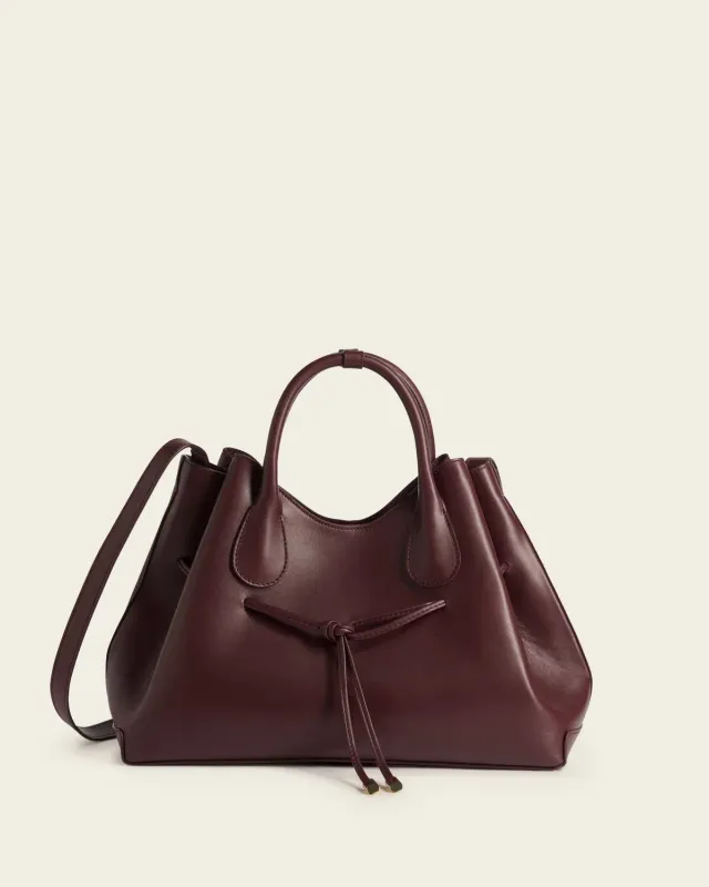 Flattered Maris tote bag bordeaux leer