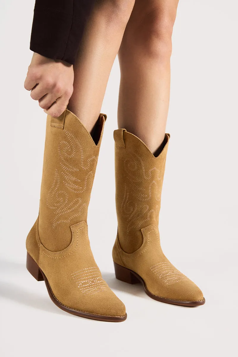 Bryan Stepwise Jandra cowboylaarzen camel leer