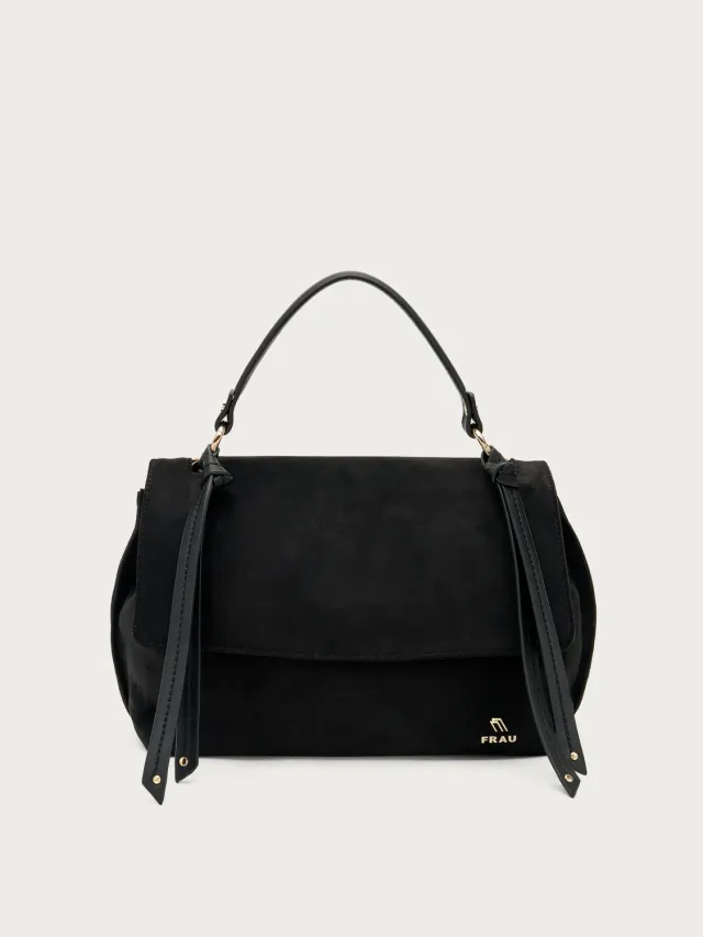 Frau shopper zwart suède-look groot