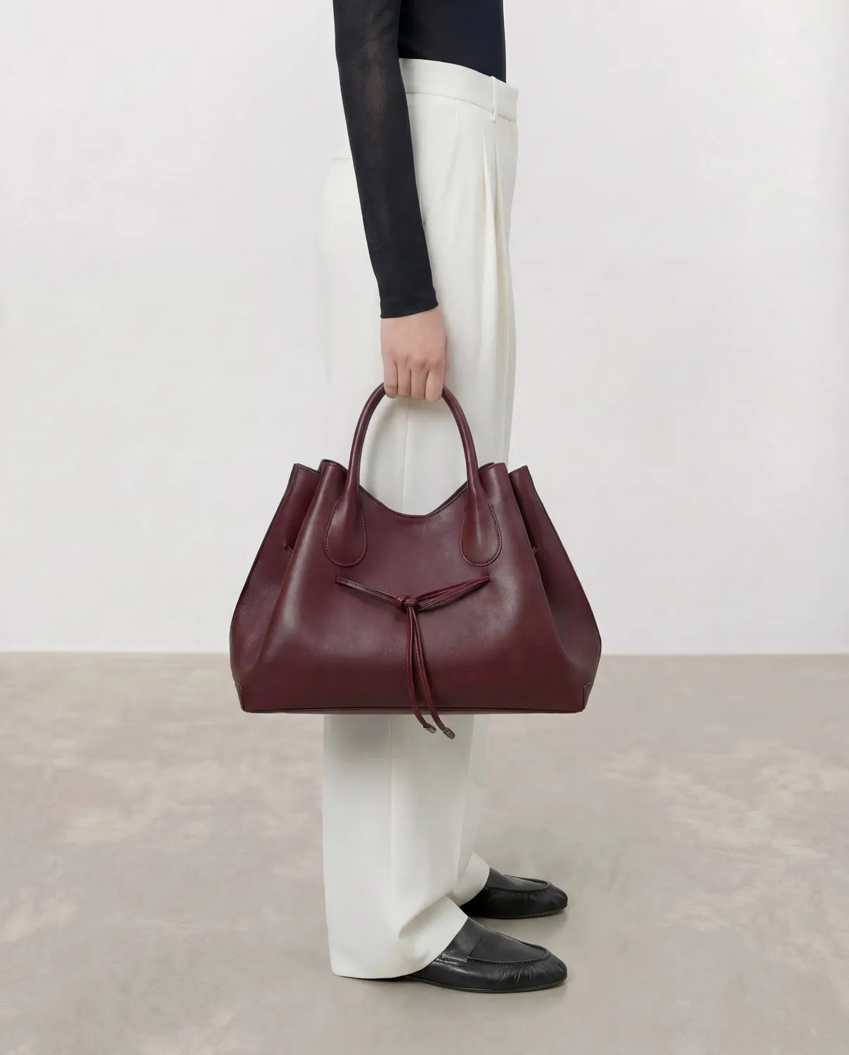 Flattered Maris tote bag bordeaux leer