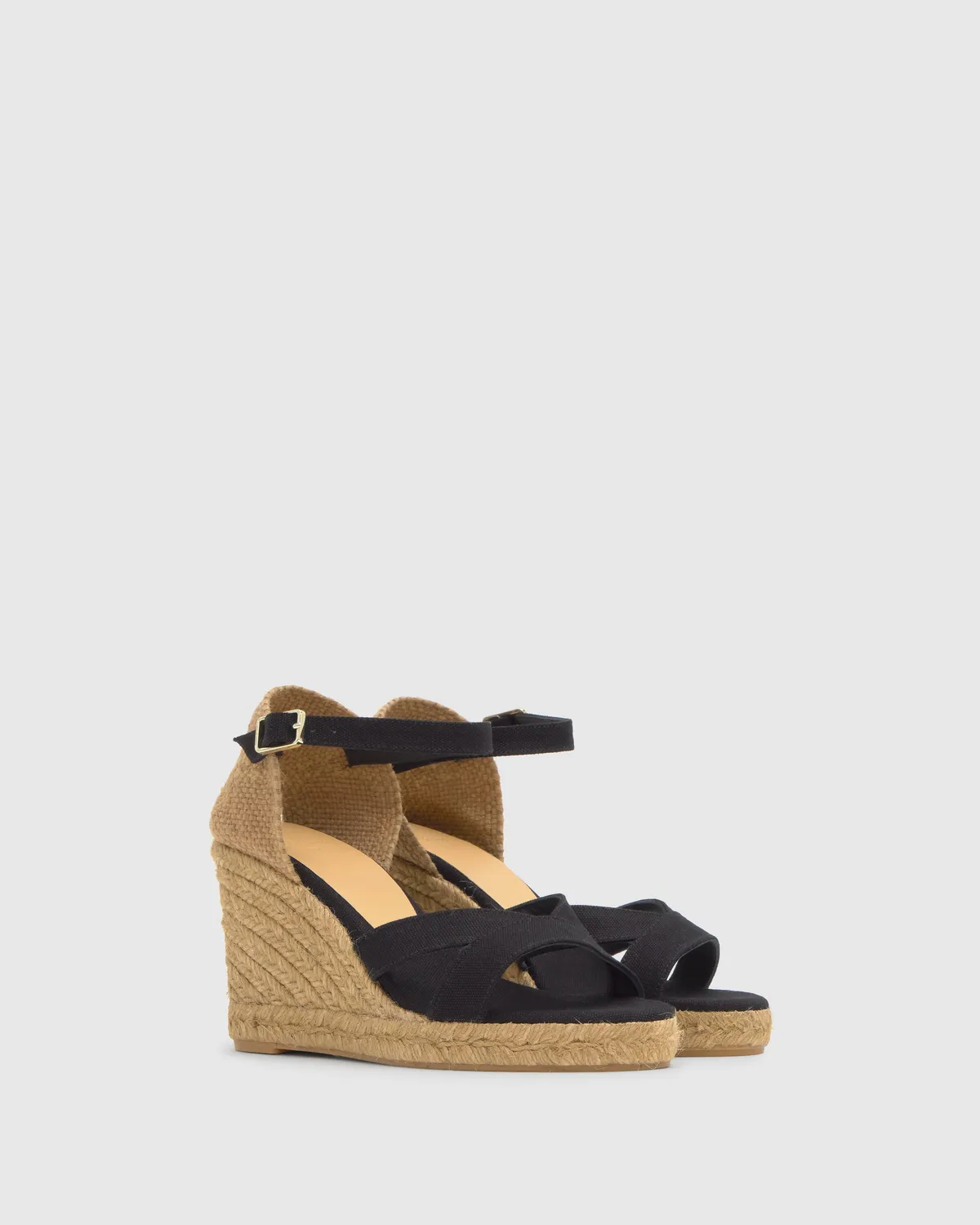 Castaner Bruna T 8 001 sandaal zwart katoen 9cm
