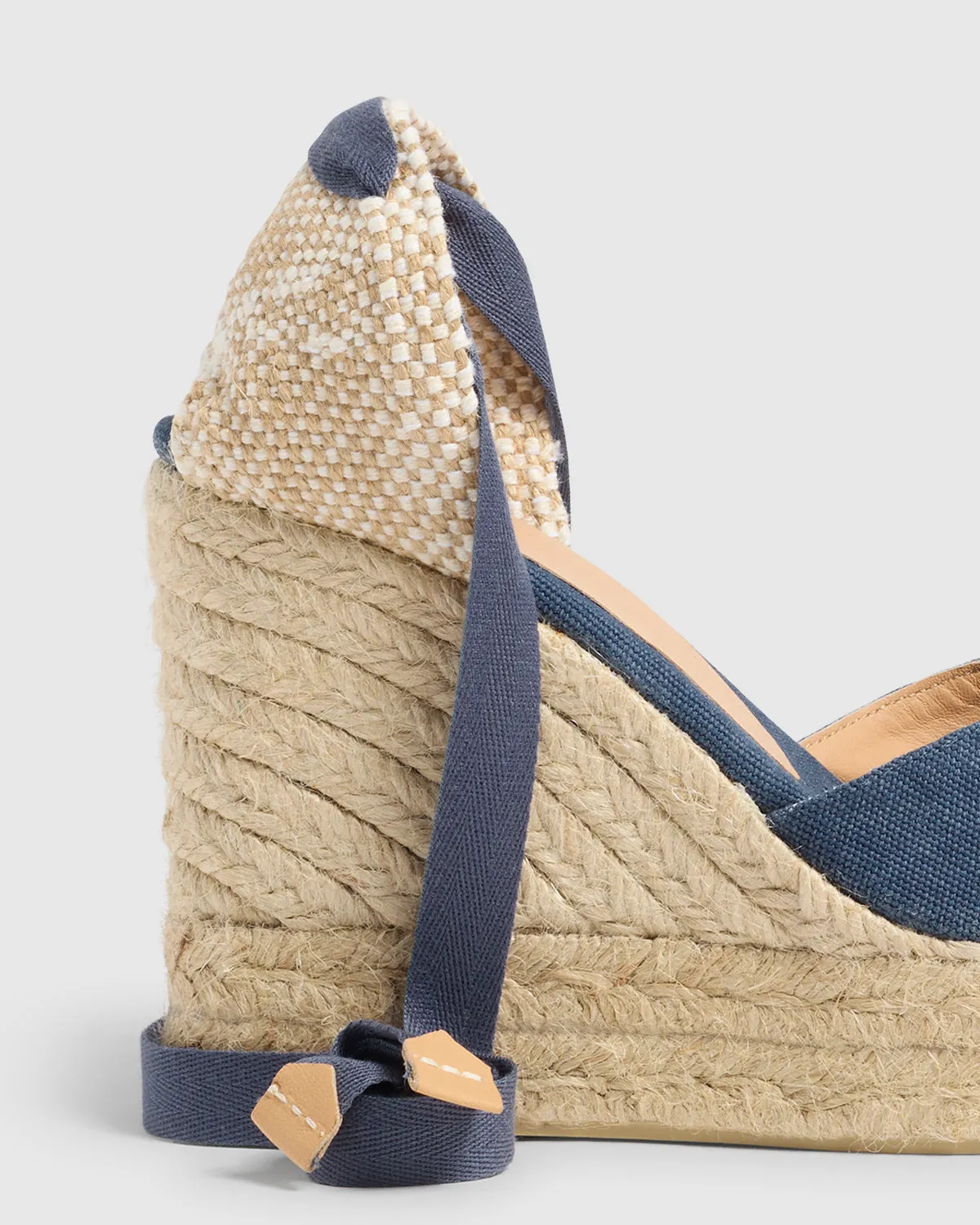 Castaner Chiara/8ED/002 espadrille sleehak donkerblauw canvas