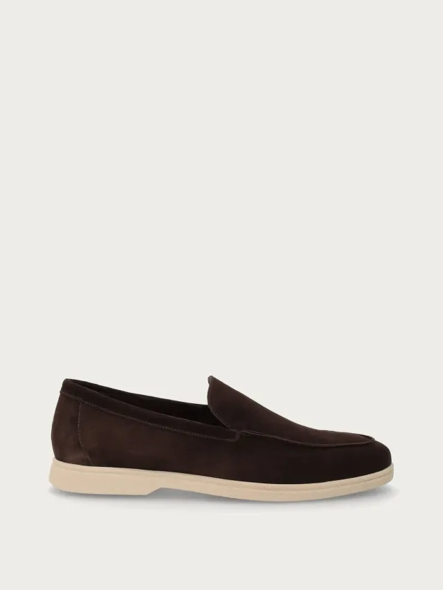 Frau Verona loafers donkerbruin suède heren