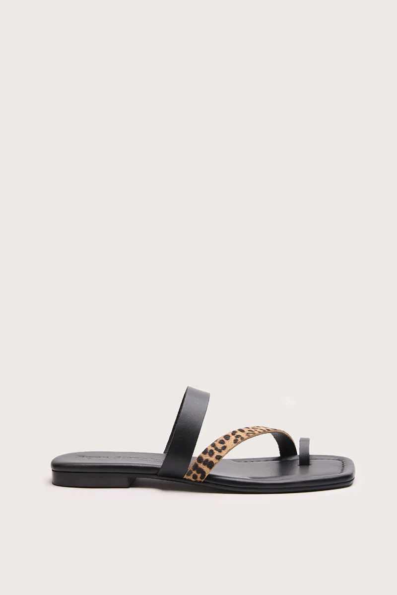 Bryan Stepwise Zoe sandalen luipaard leer plat