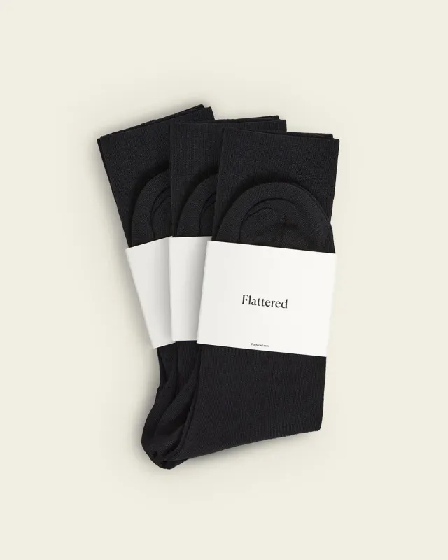 Flattered Sock x3 sokken zwart katoen 3-pack