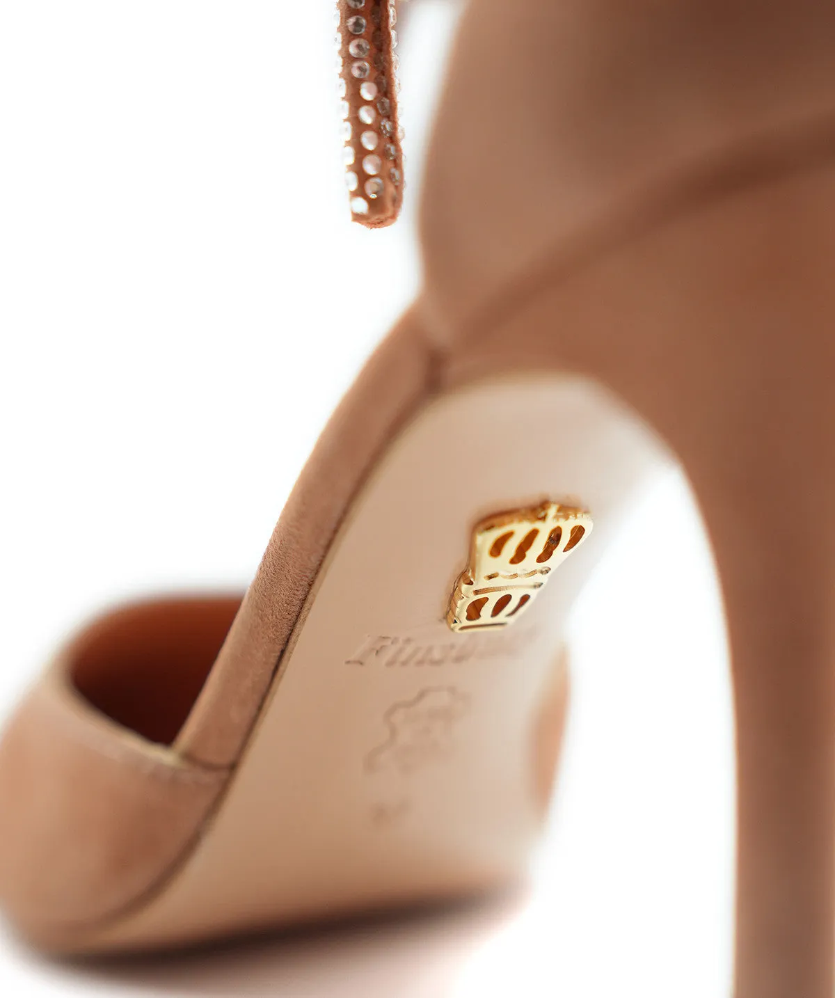 Finsbury Diana Fossil pumps beige velours 8cm hak