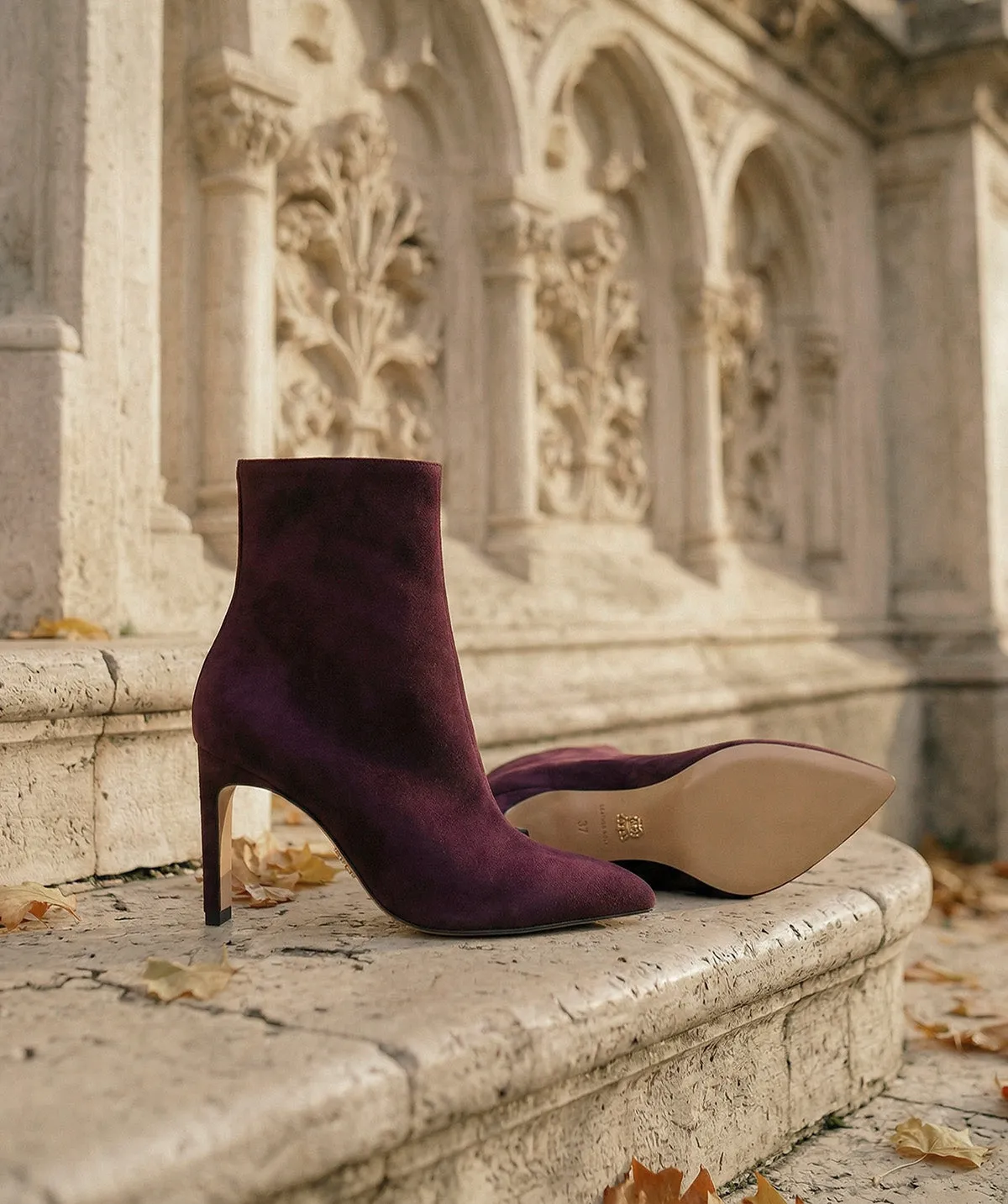 Finsbury Daisya enkellaarzen bordeaux suède 9 cm