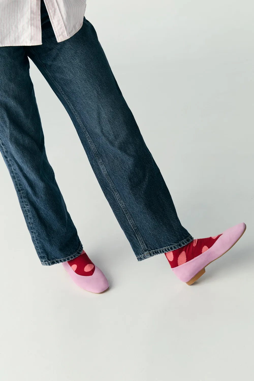Jutelaune Red Pink Dots sokken one size biologisch katoen