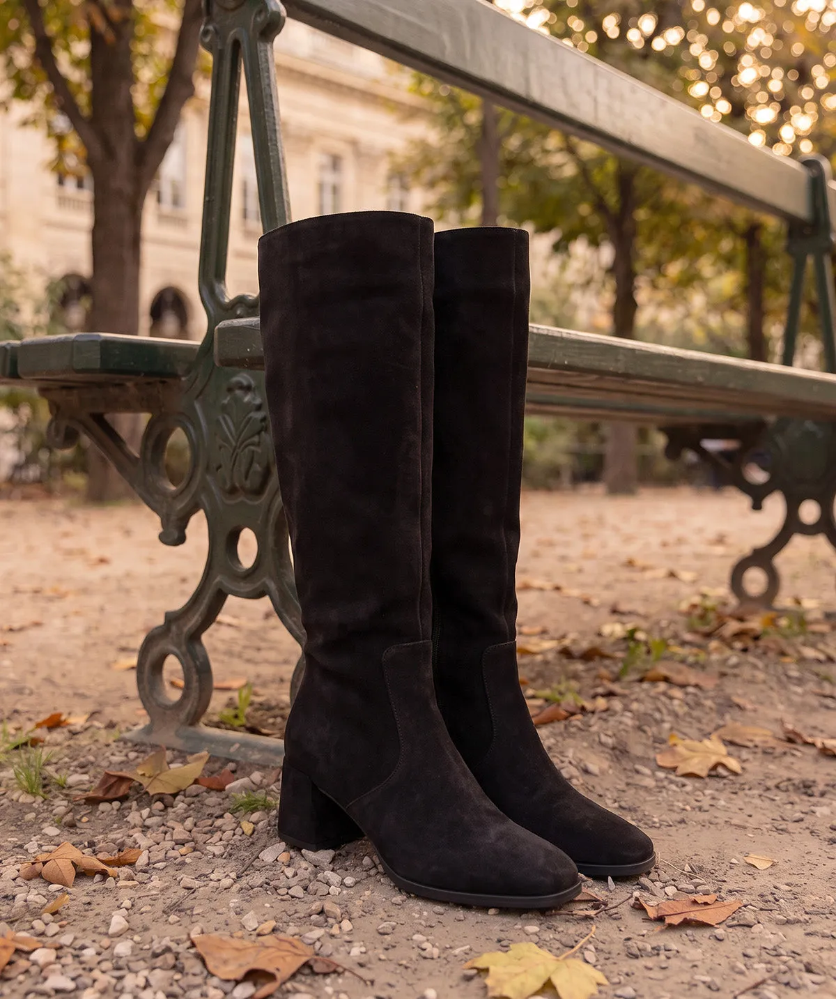 Finsbury Estelle laarzen zwart suede knie
