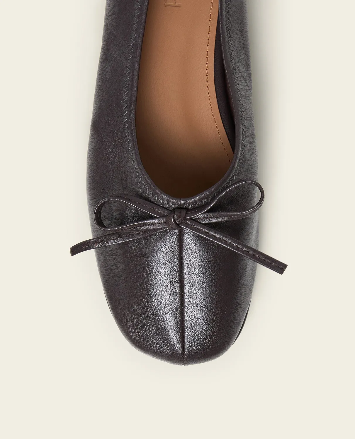 Flattered Blaise Leather Chocolate ballerina's bruin leer