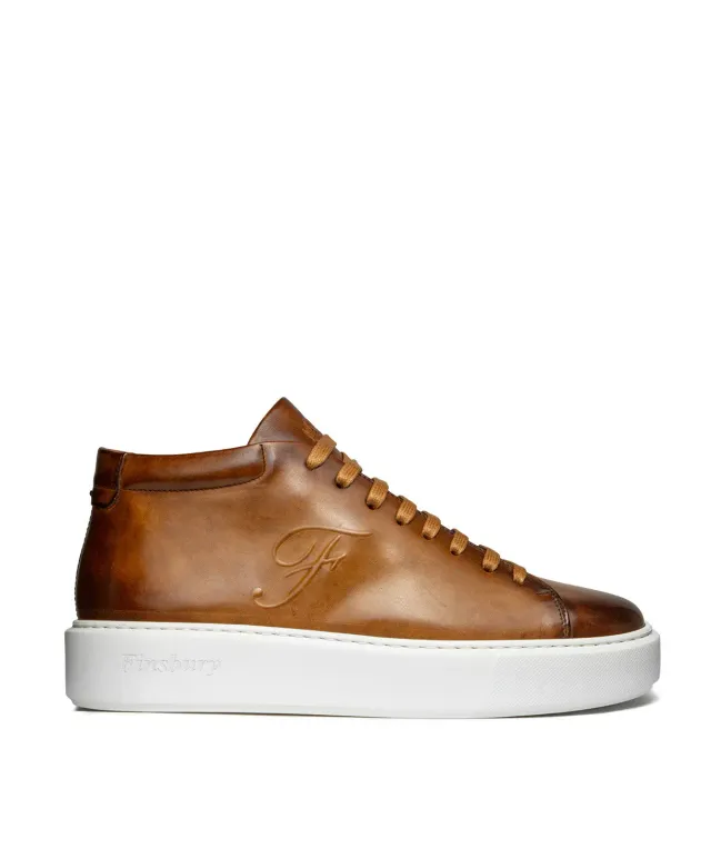Finsbury Modena High Sneakers Goud Leer Heren