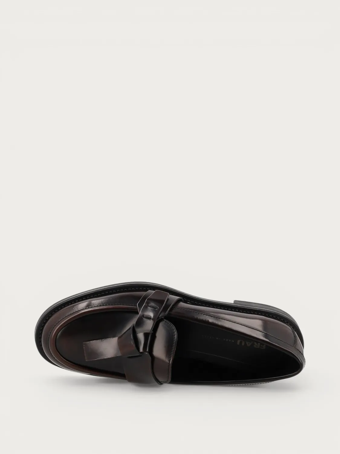 Frau Verona bruine leren loafers strik dames
