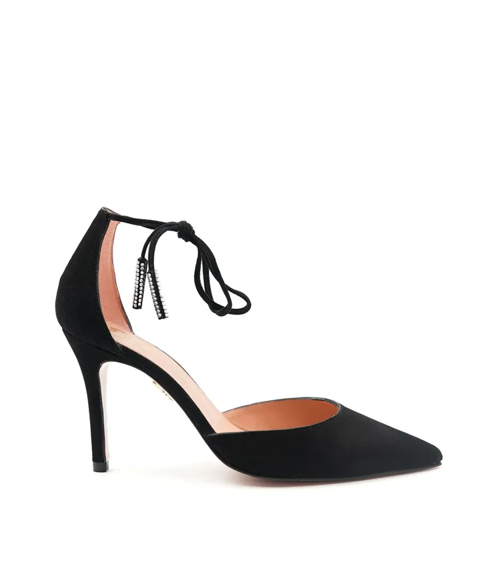 Finsbury DIANA pumps zwart fluweel enkelband