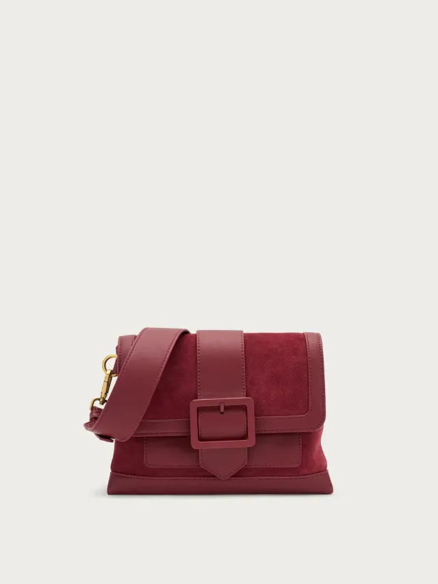 Frau Schoudertas Bordeaux Suède Small