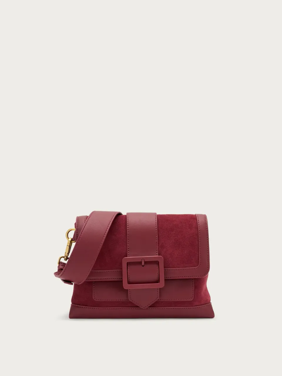 Frau Schoudertas Bordeaux Suède Small