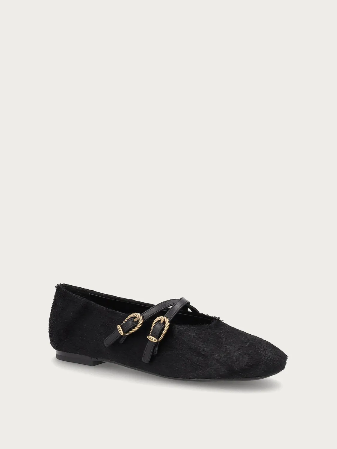 Frau Verona ballerina's zwart ponyhaar bandjes