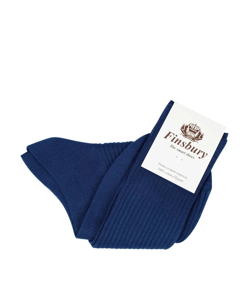 Finsbury Midnight Blue sokken katoen donkerblauw