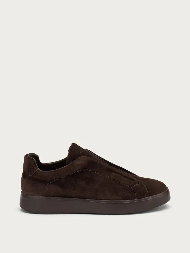 Frau Verona slip-ons suède bruin chunky zool heren