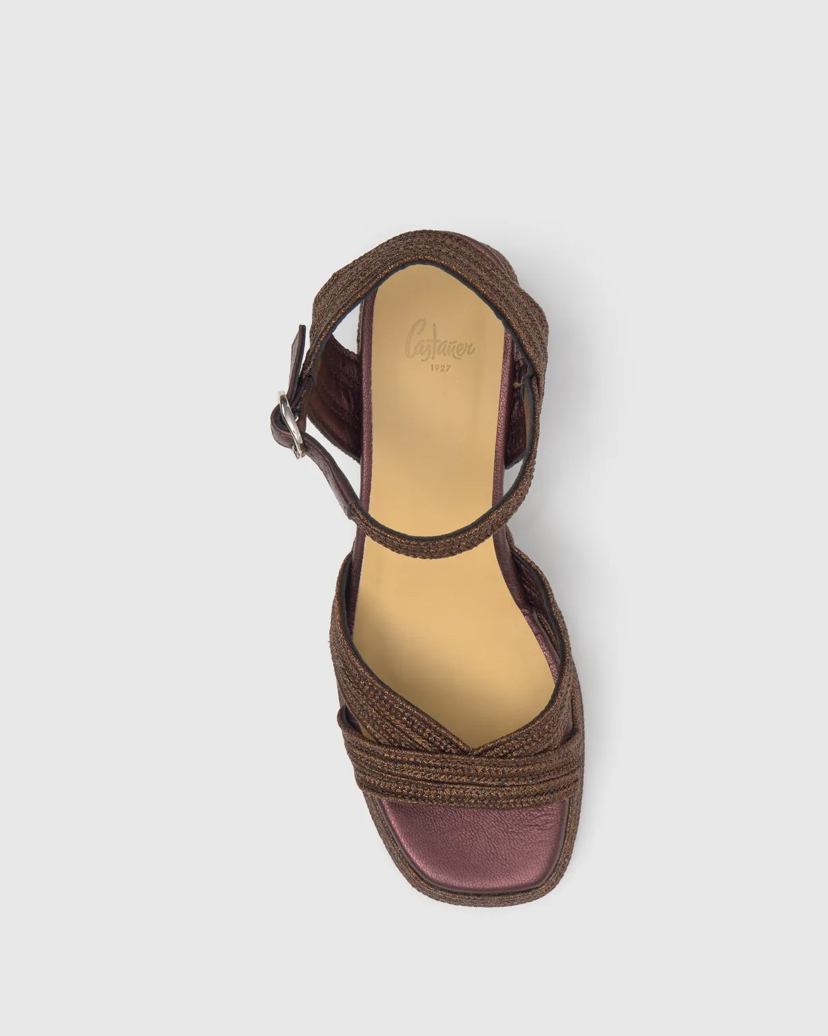 Castaner Vallita 142 sandaal donkerbruin 7 cm hak