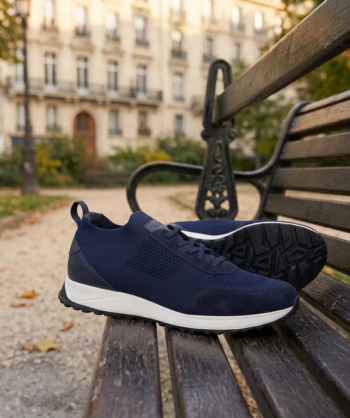 Finsbury Rico sneakers marineblauw canvas leer