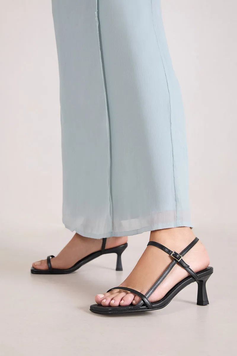 Bryan Stepwise Palmira sandalen hak zwart leer