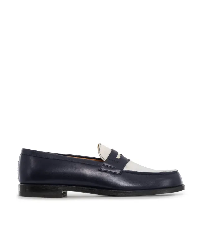 Finsbury Lilou loafer navy wit tweekleurig leer