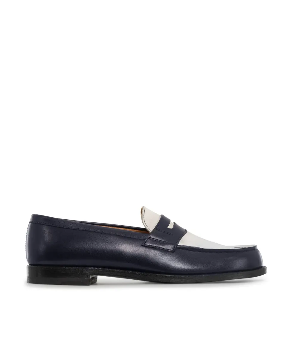 Finsbury Lilou loafer navy wit tweekleurig leer