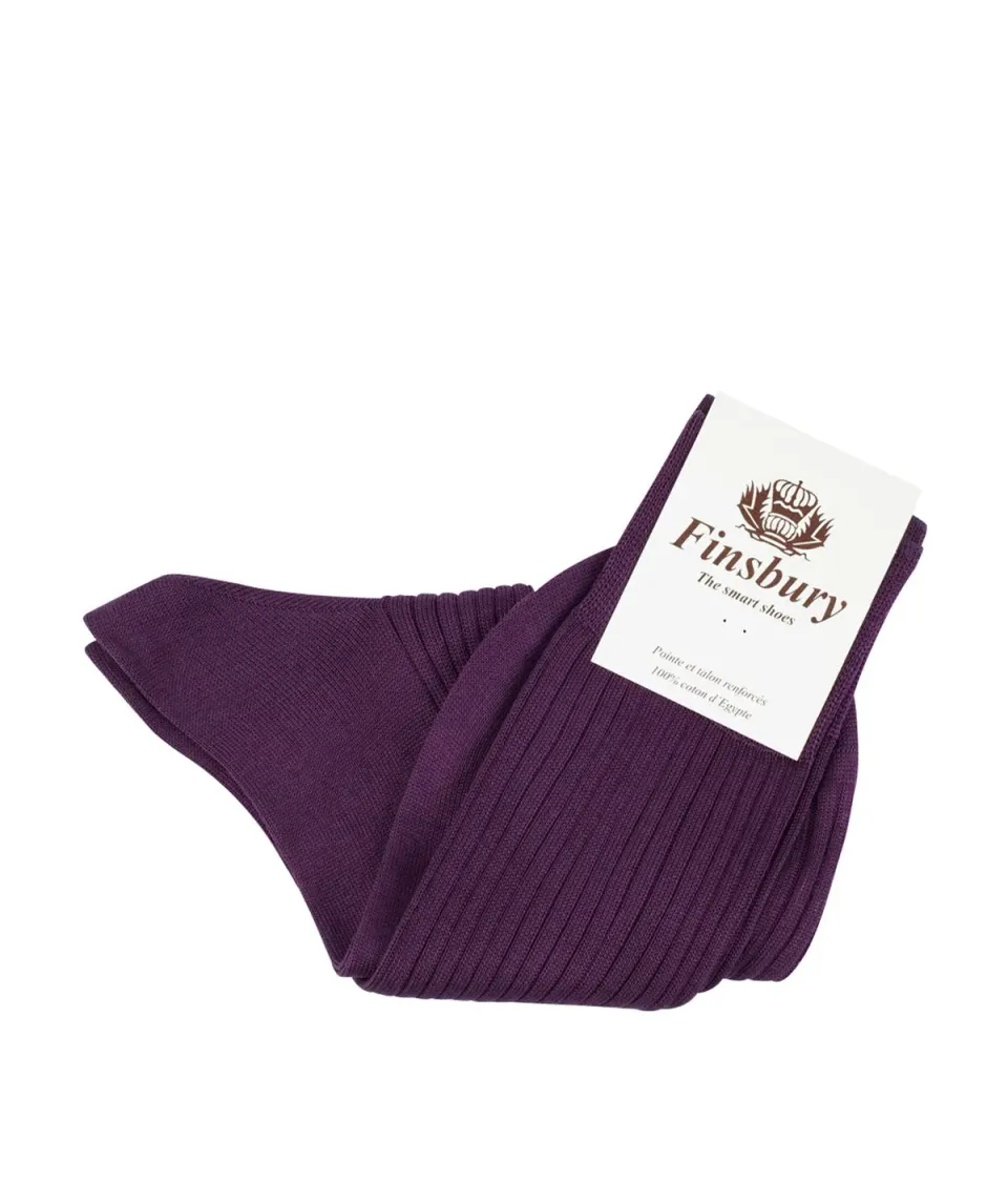 Finsbury Aubergine sokken donkerpaars 39/41 katoen