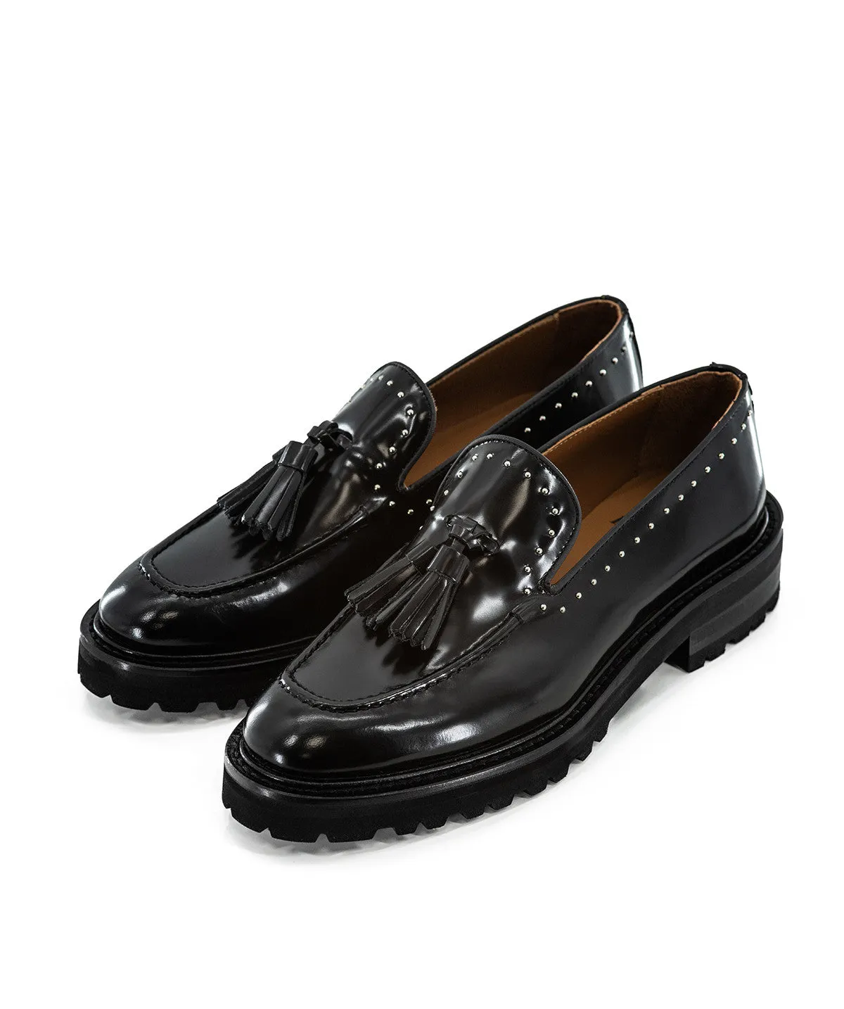 Finsbury Eglantine loafers zwart leer zilver
