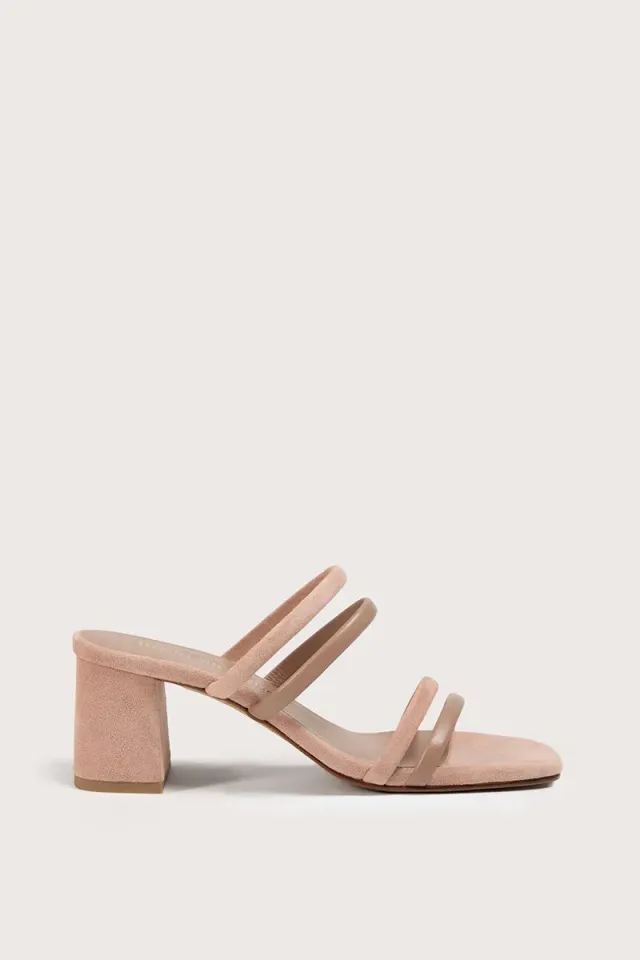 Bryan Stepwise Nolita sandalen met hak nude leer