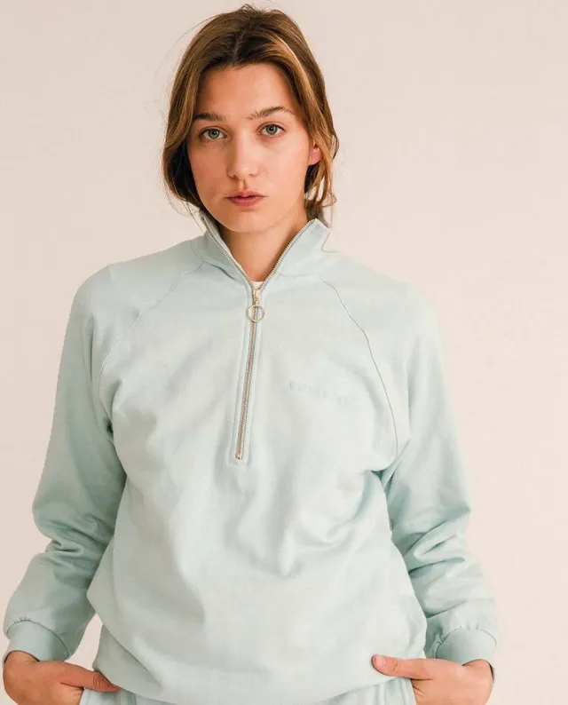 Jutelaune Baby Blue Zip sweatshirt blauw bio-katoen