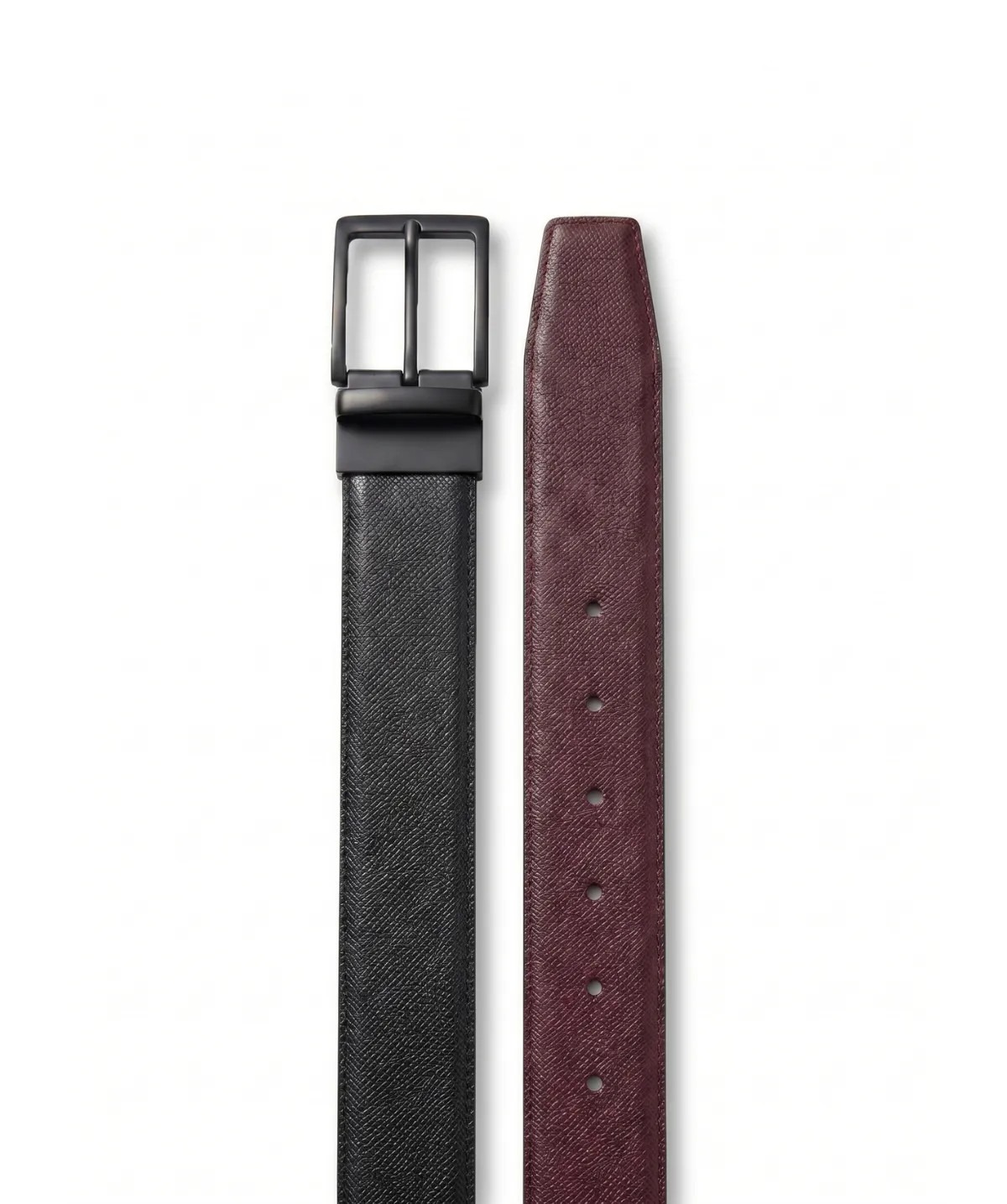 Finsbury Reversible riem zwart bordeaux leer