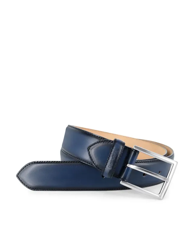 Finsbury Riem Blauw Gepatineerd Leer