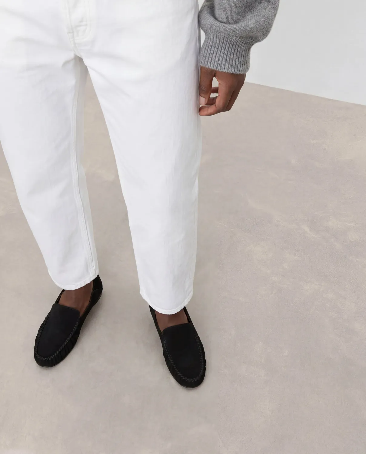 Flattered Bon Bon Suede Black ballerina's zwart instapper