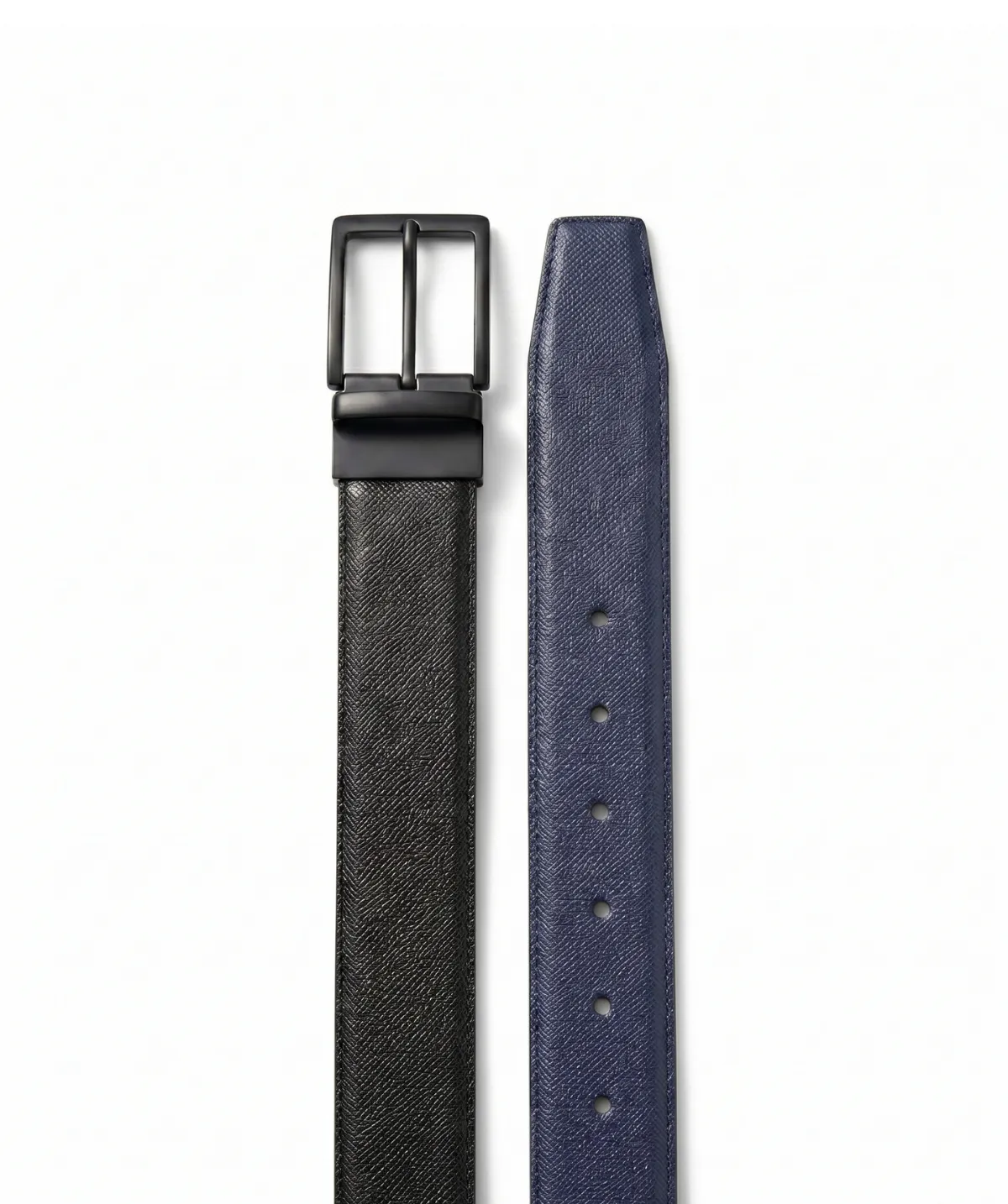Finsbury riem omkeerbaar zwart blauw leer