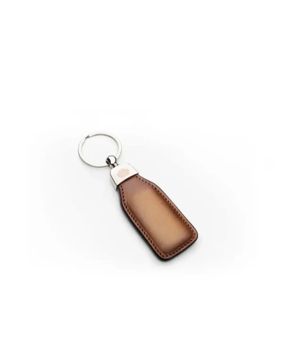 Finsbury sleutelhanger bruin patina leer